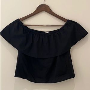 Splendid black off shoulder crop top